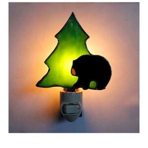 Stained Glass Bear Nightlight NEW Hand Cut